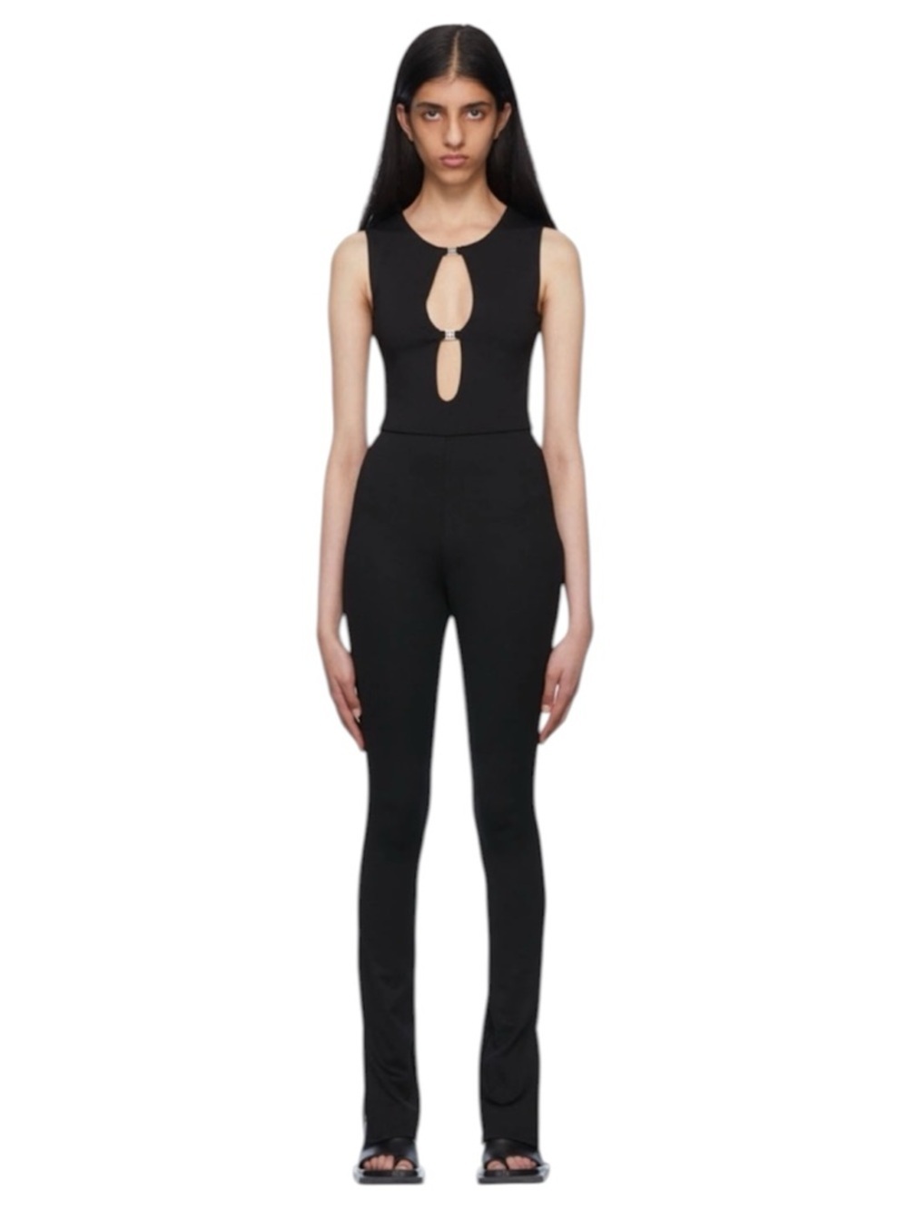 Ksubi Charmed Cut Out Silt Straight Leg Black Jumpsuit One Piece Small